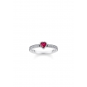 Ring Silver Solitaire Red Heart Shaped Stone Ring Silver Solitaire Red Heart Shaped Stone