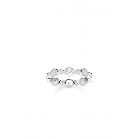Ring Cirkels Witte Stenen Zilver