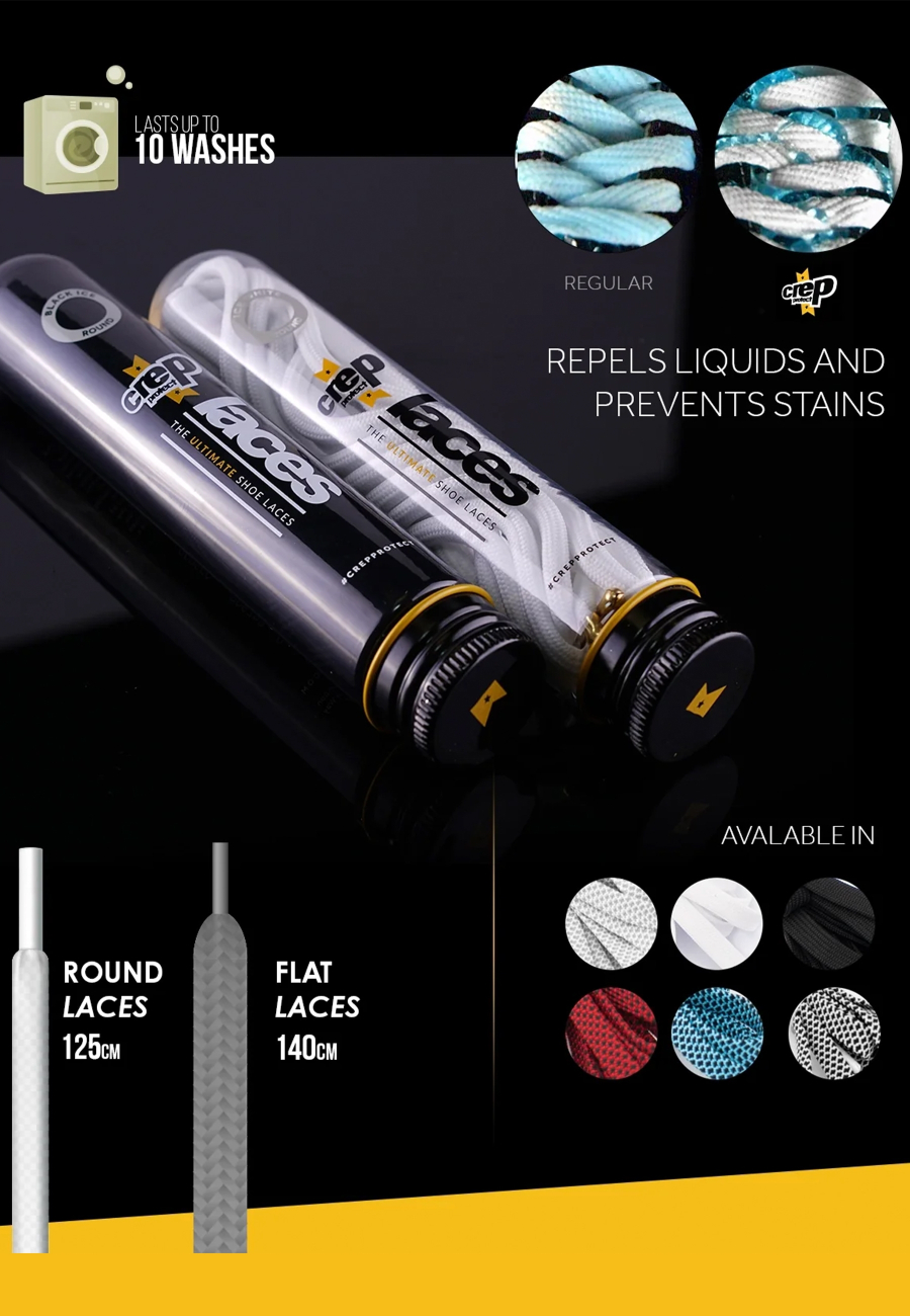 Crep Protect Laces White Flat Crep Protect Laces White Flat