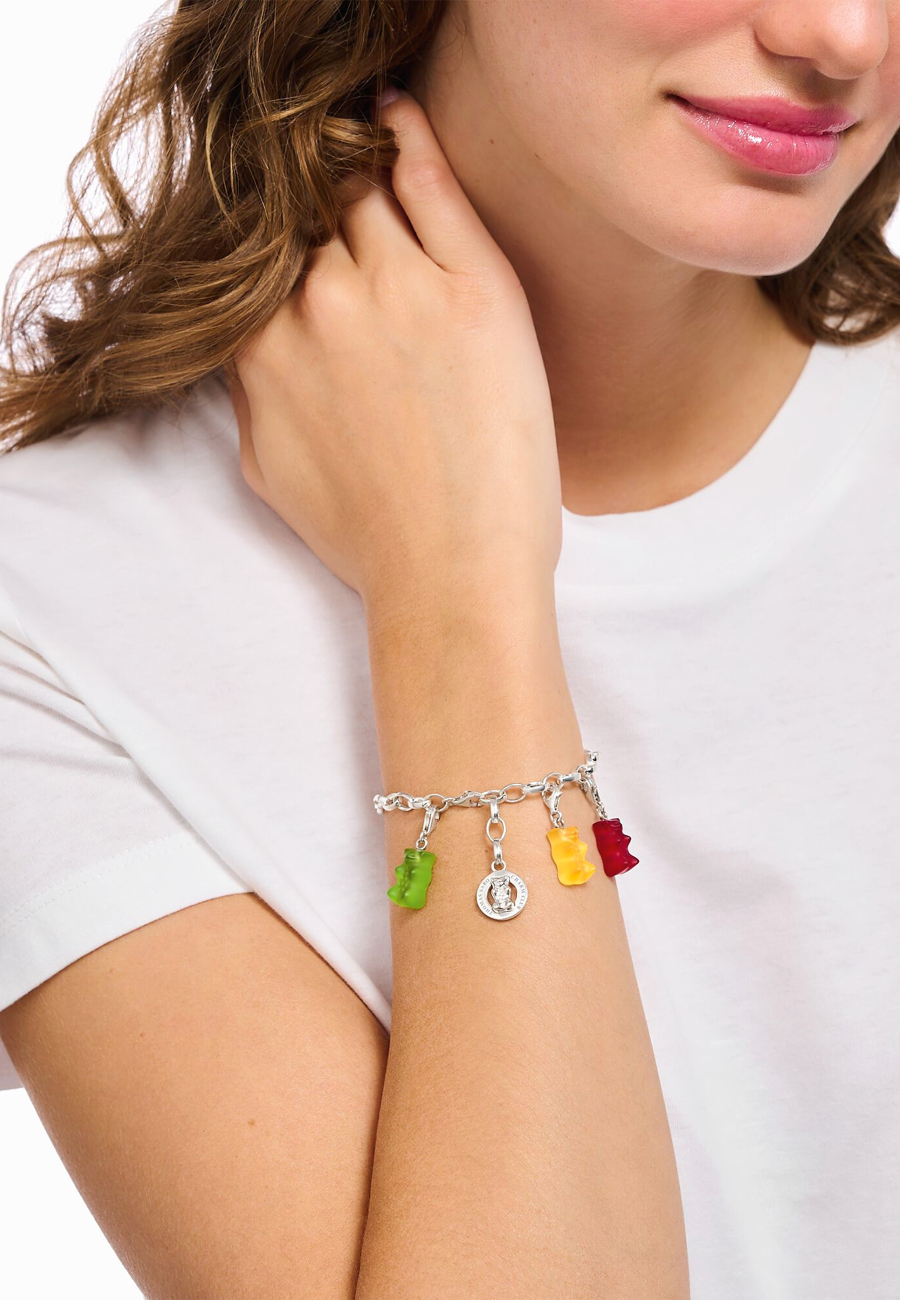 Pulsera HARIBO con Oso de Oro Plata