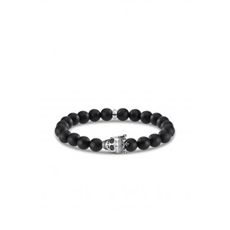 Armband Totenkopf König Schwarz