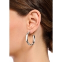 Pendientes de aro Medio Chunky Plata