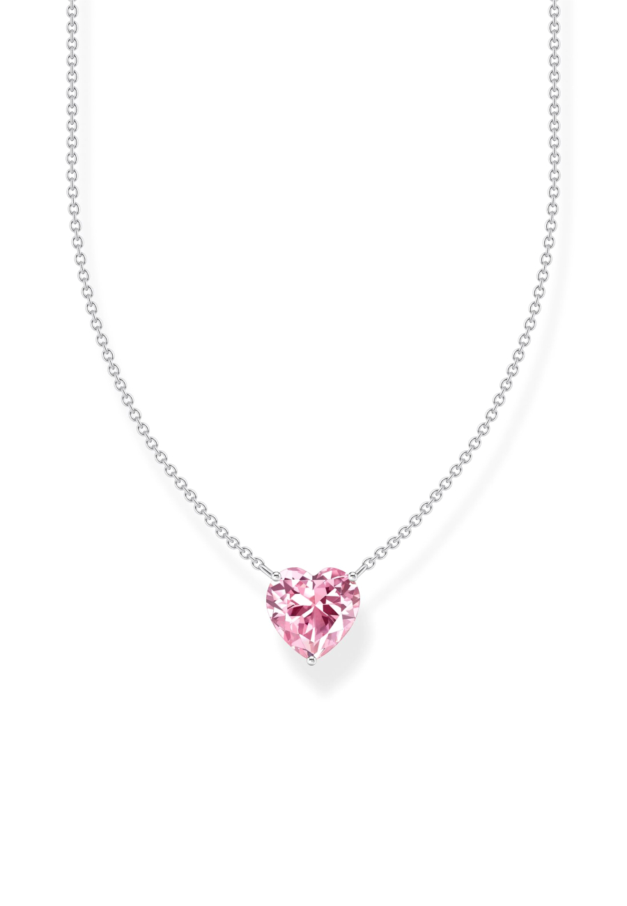Collar Rosa Corazón Zirconia