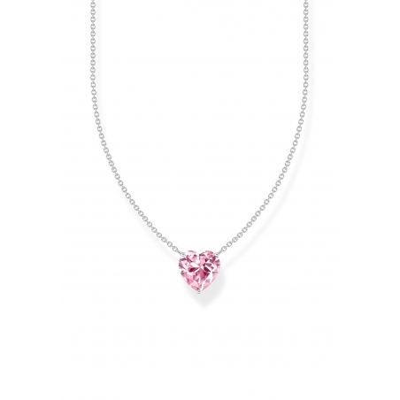 Collar Rosa Corazón Zirconia