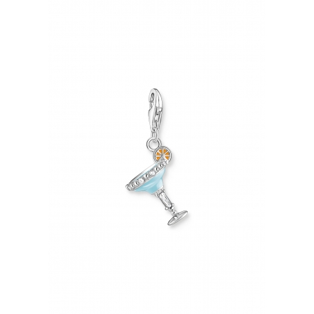 Charm-Anhänger Blau Cocktailglas