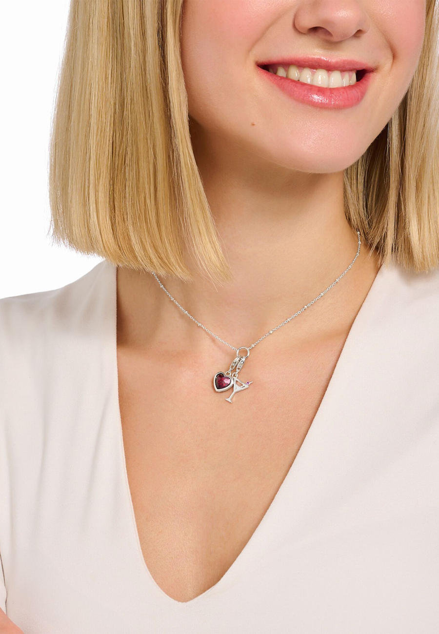 Charm Pendant Red Stone Heart