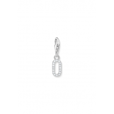 Charm-Anhänger Nummer "0" Zirkonia