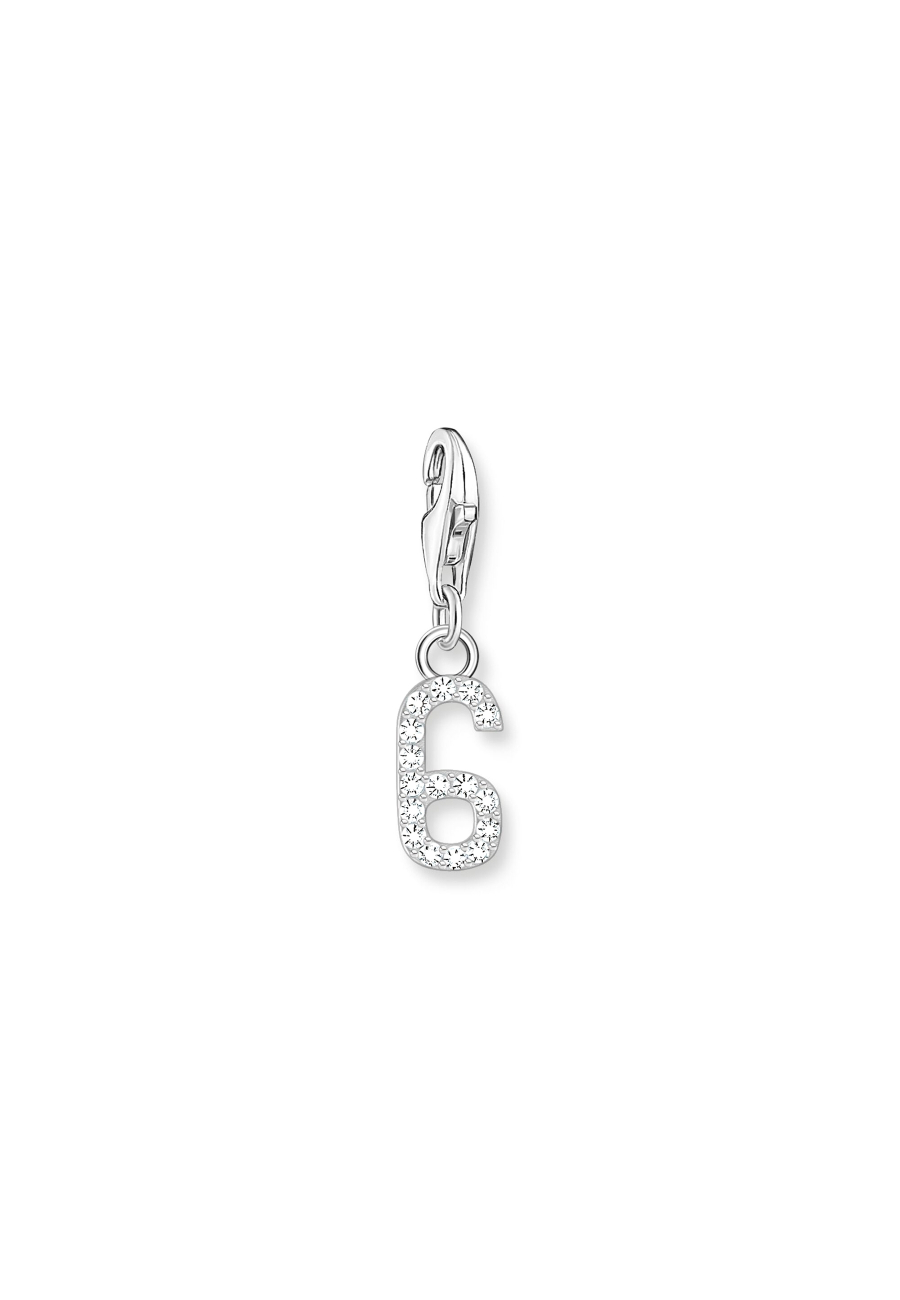 Charm Pendant Number "6" Zirconia
