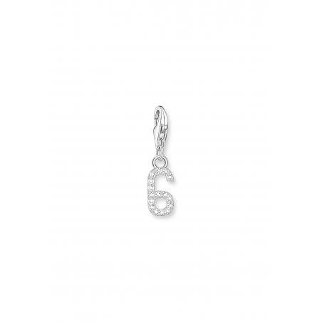 Charm Pendant Number "6" Zirconia