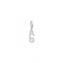 Charm Pendant Number "6" Zirconia