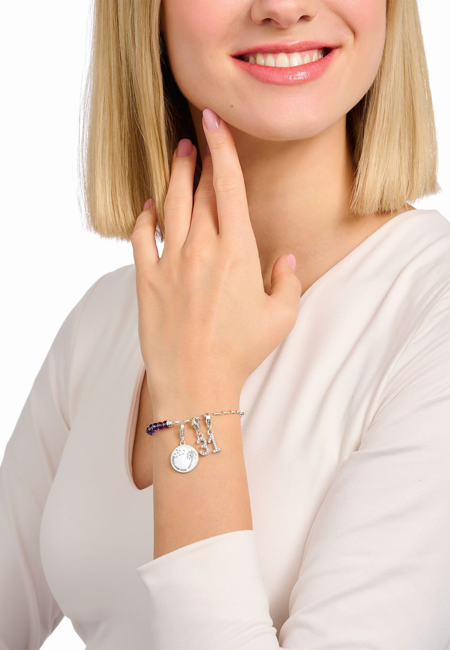 Charm Pendant Number "6" Zirconia