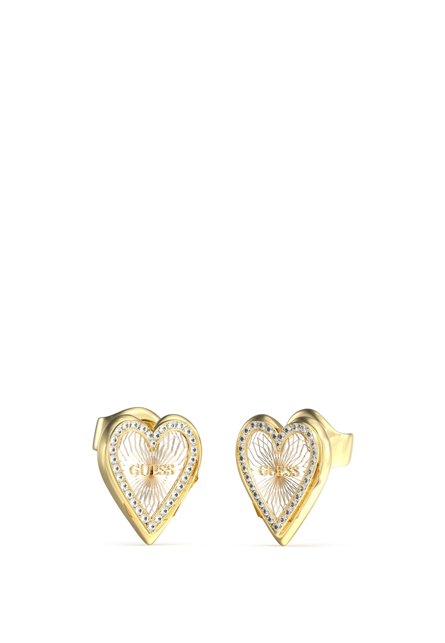 GUESS Ohrstecker Liebe mich zärtlich Gold