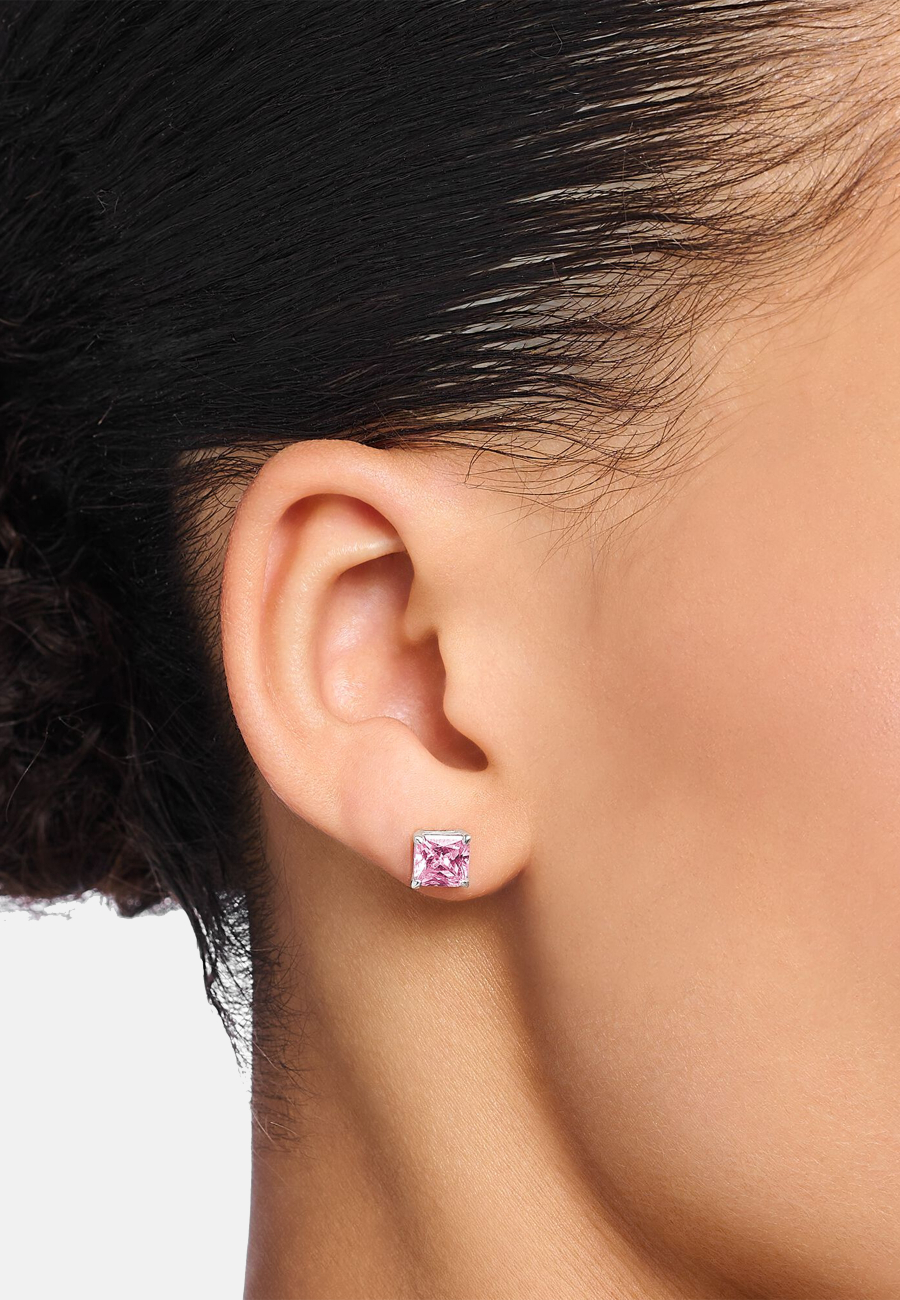 Ohrstecker Rosa Steine Silber