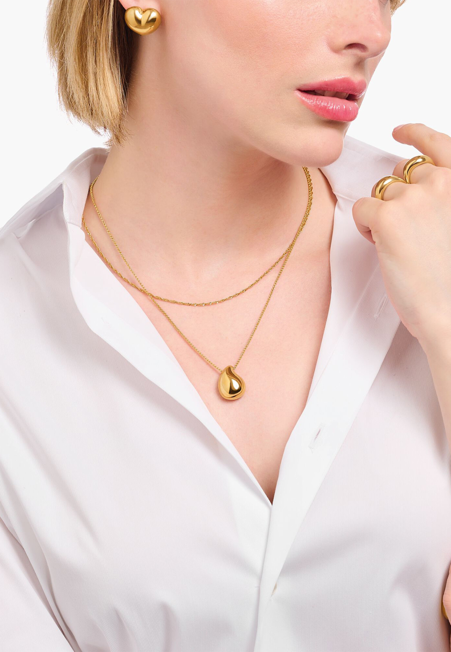 Ketting organisch druppelvormig goud