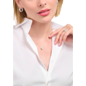Collar Anillo Colgante Circonita Blanca