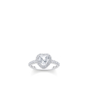 Ring White Halo Heart Shaped Zirconia Silver