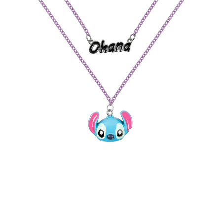 Collar Disney Lilo & Stitch Ohana Stitch Doble Capa