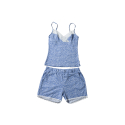 Baumwollspitzen Pyjama-Set Top & Shorts Baumwollspitzen Pyjama-Set Top & Shorts