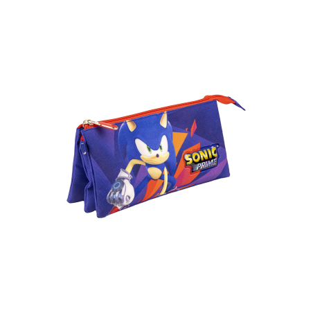 Sonic Prime Pencil Case - Stabiler Schreibwaren-Organizer mit mehreren Fächern für Kinder und Fans