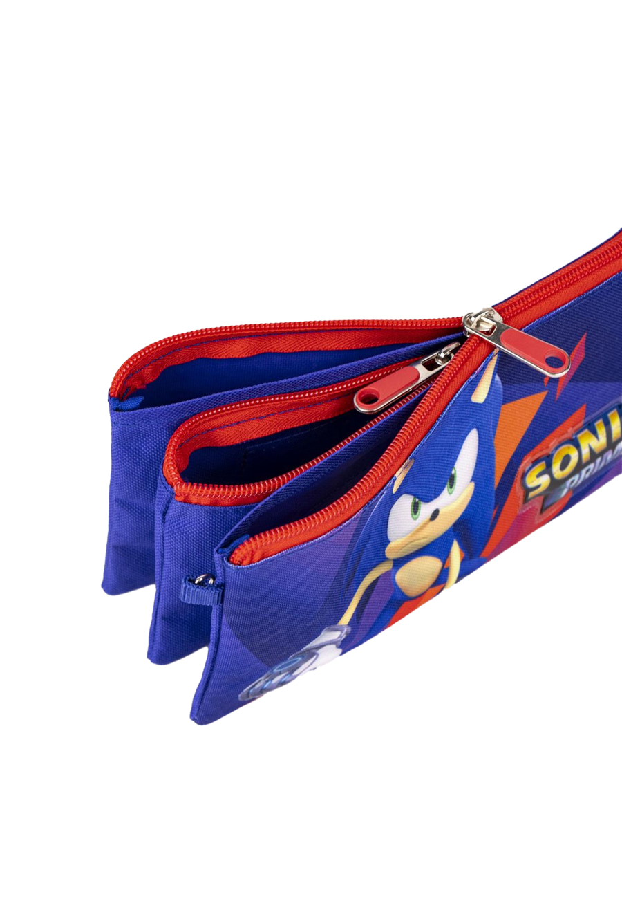 Trousse à crayons Sonic Prime - Organisateur de papeterie durable à compartiments multiples pour les enfants et les fans