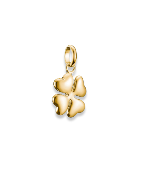 Charm Pendant Lucky Clover In 3D Connect Gold-Plated