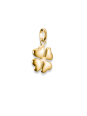 Charm Pendant Lucky Clover In 3D Connect Gold-Plated