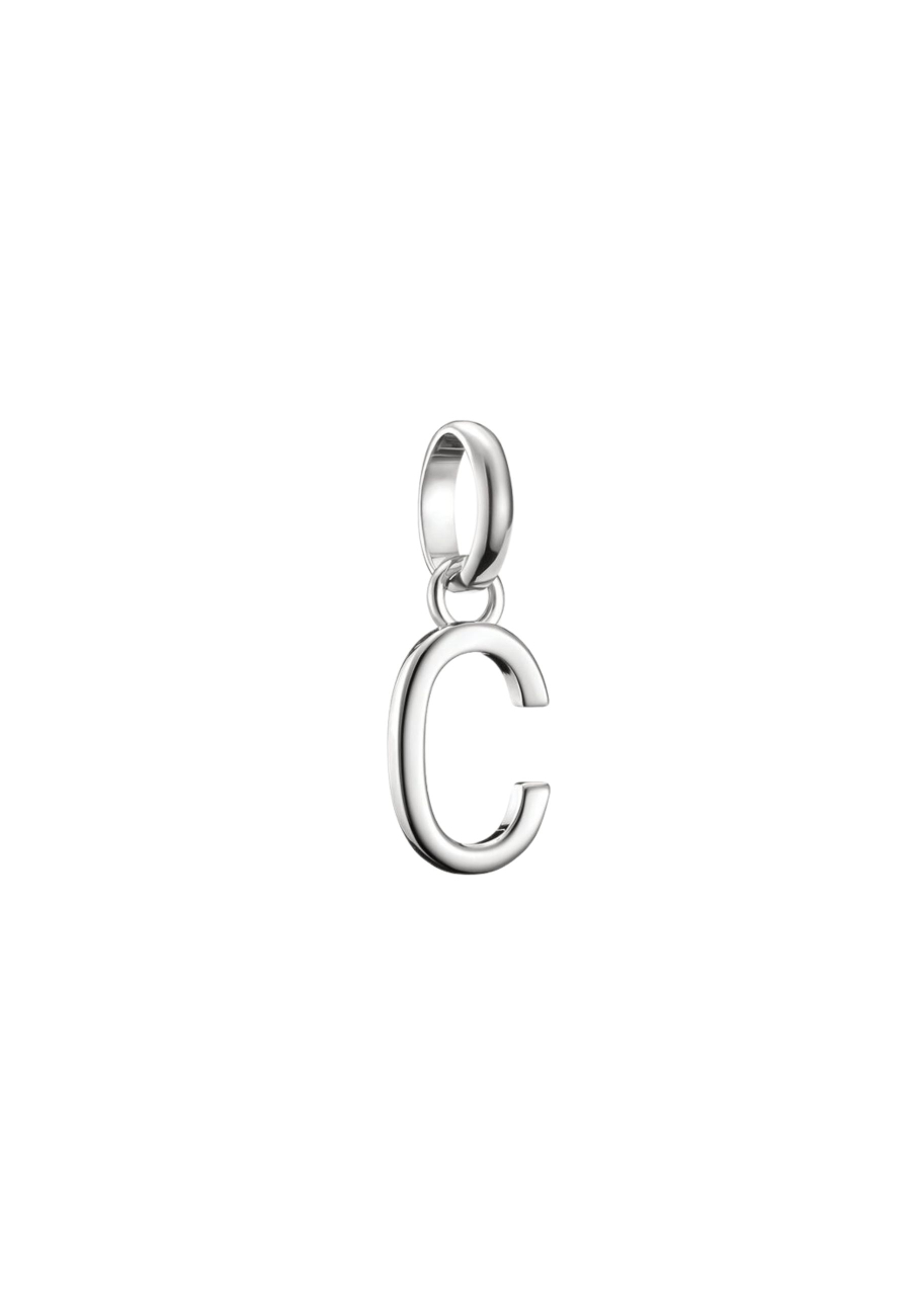 Charm Pendant Letter C Connect Silver