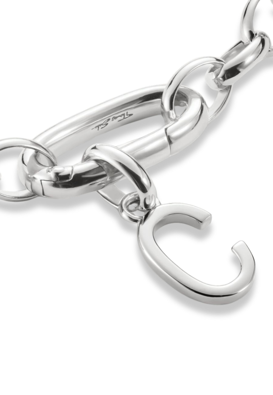 Charm Pendant Letter C Connect Silver